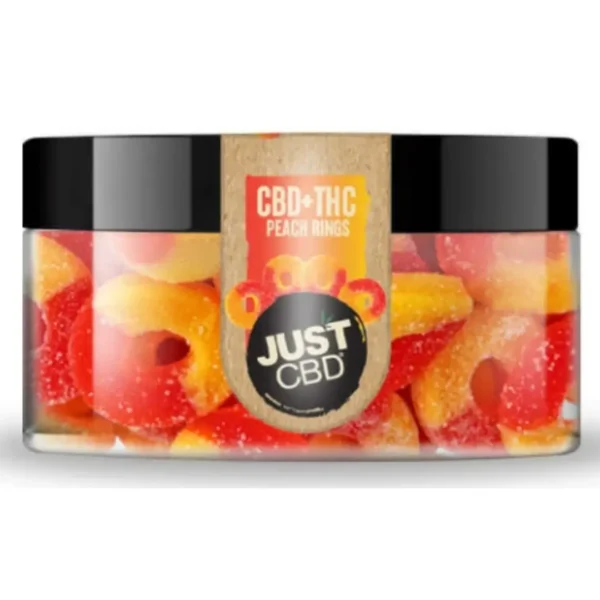 🍑Gomitas de Anillos de Durazno CBD + THC – 250mg | ¡Relájate y Energízate!